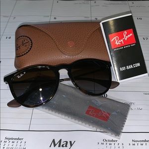 Ray Ban Polarized Tortoise Shell Erika Sunglasses